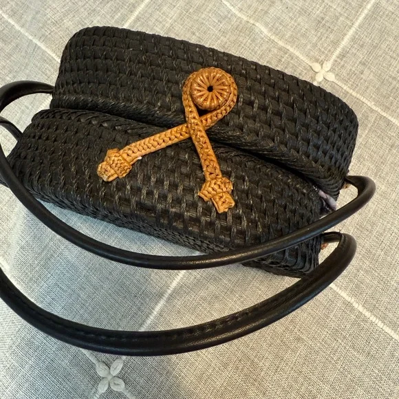 Anthropologie Black Basket Bag - Picture 2 of 5